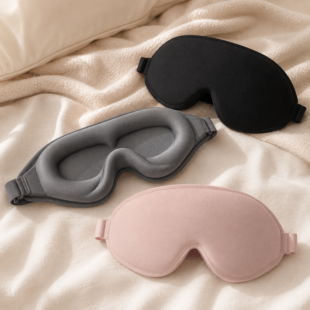 Masque de sommeil 3D blackout anti-lumière confortable EggPower