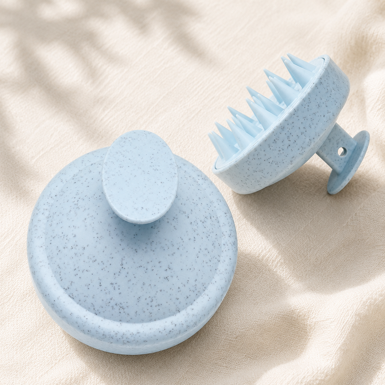 Brosse massage cuir chevelu silicone pour shampoing EggPower