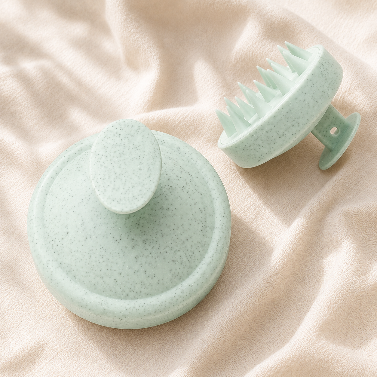 Brosse massage cuir chevelu silicone pour shampoing EggPower