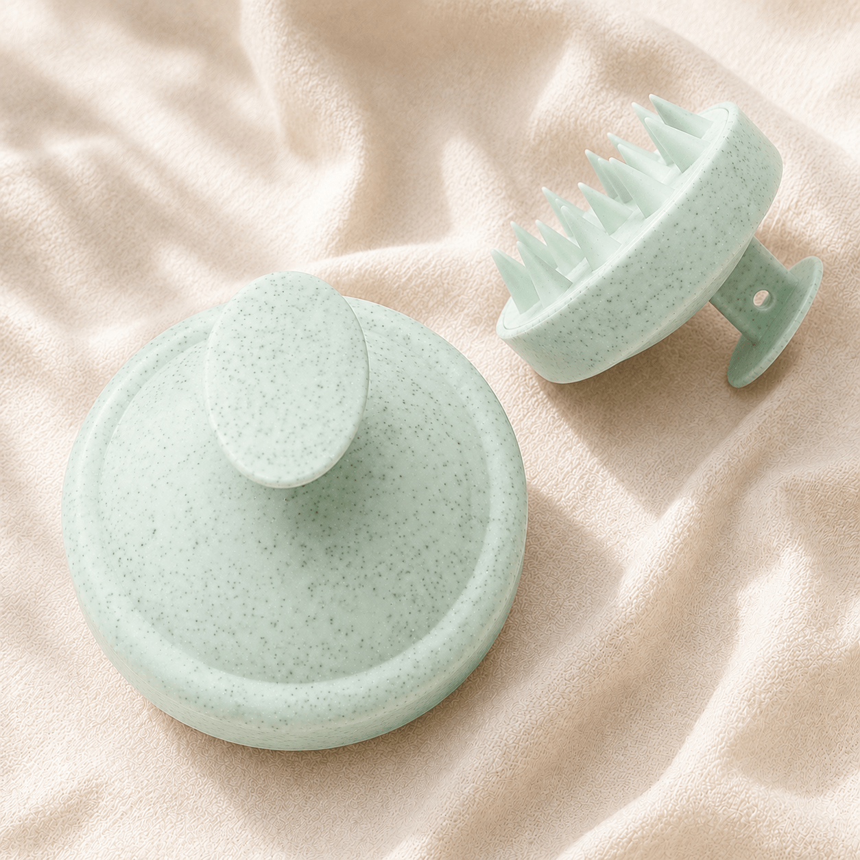 Brosse massage cuir chevelu silicone pour shampoing - EggPower